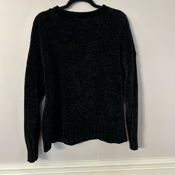 Seven7 Women’s Long Sleeve Crewneck Chenille Sweater in Caviar Sz L GUC - Picture 7 of 7